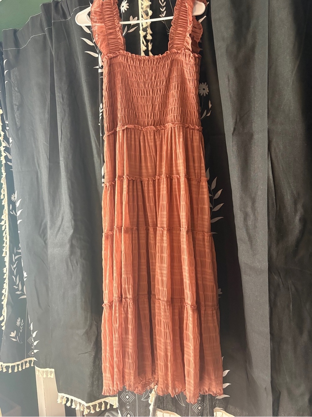 Max Studio Coral Tiered Maxi Dress with Ruffled Straps - Picture 2 of 3